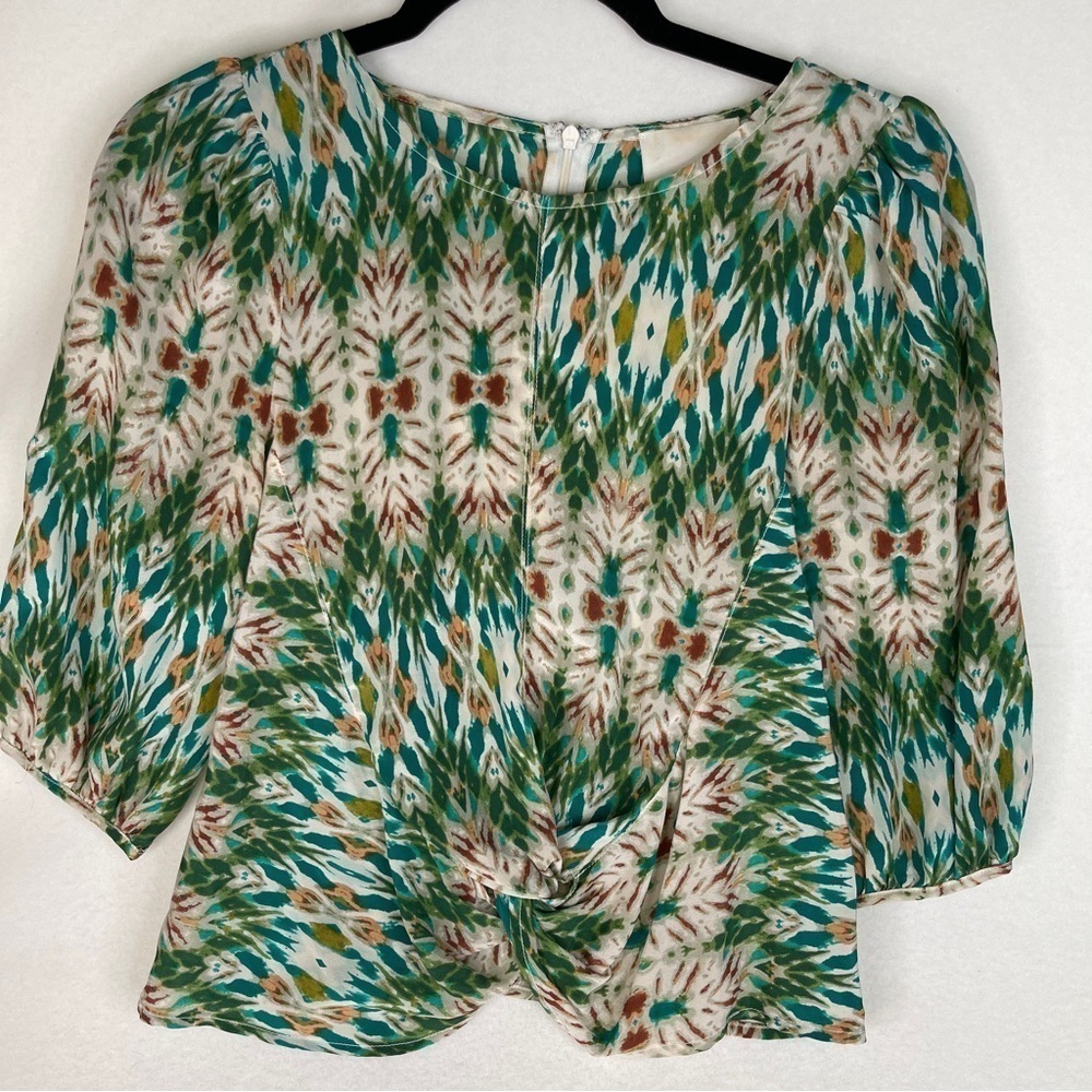 Aryn K Silk Twist Front Top Extra Small